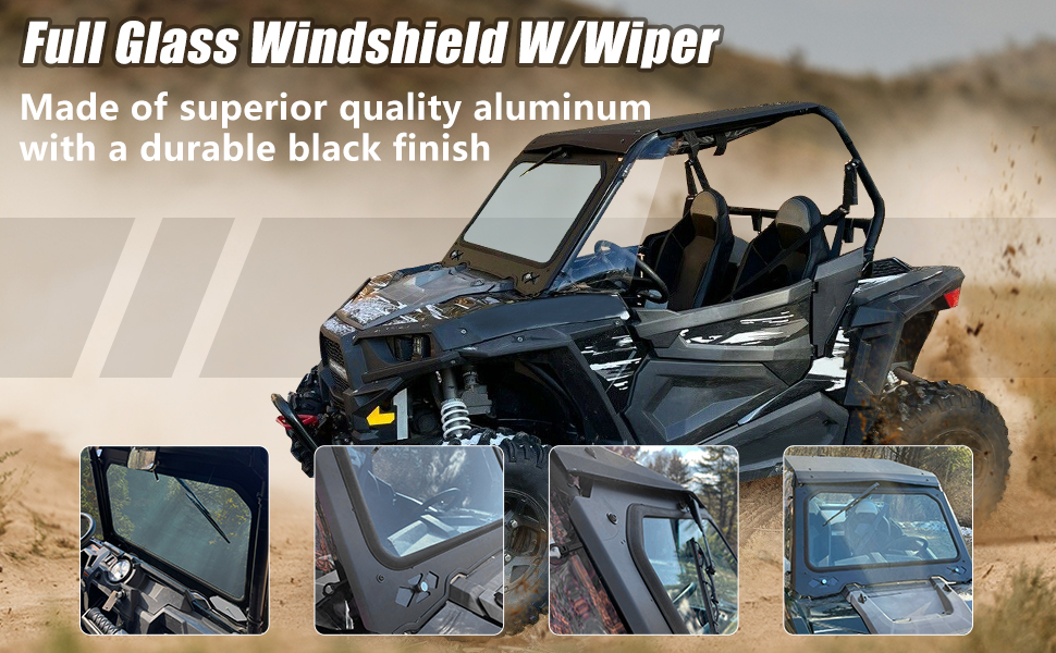 ECOTRIC Full Glass Windshield W/Wiper Compatible with 2014