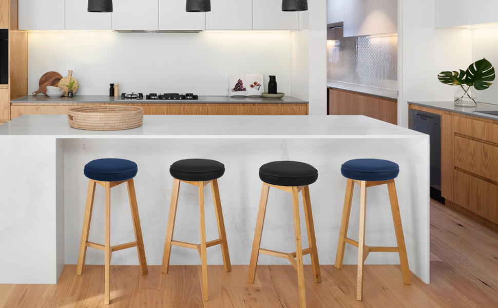 Shinnwa Memory Foam Bar Stool Cushion Cover, Bar Stool Cover Round