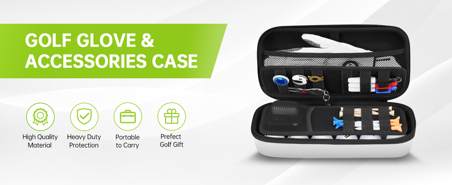 YOREPEK Golf Glove Holder with Removable Golf Glove Shaper, Protective Hard Shell