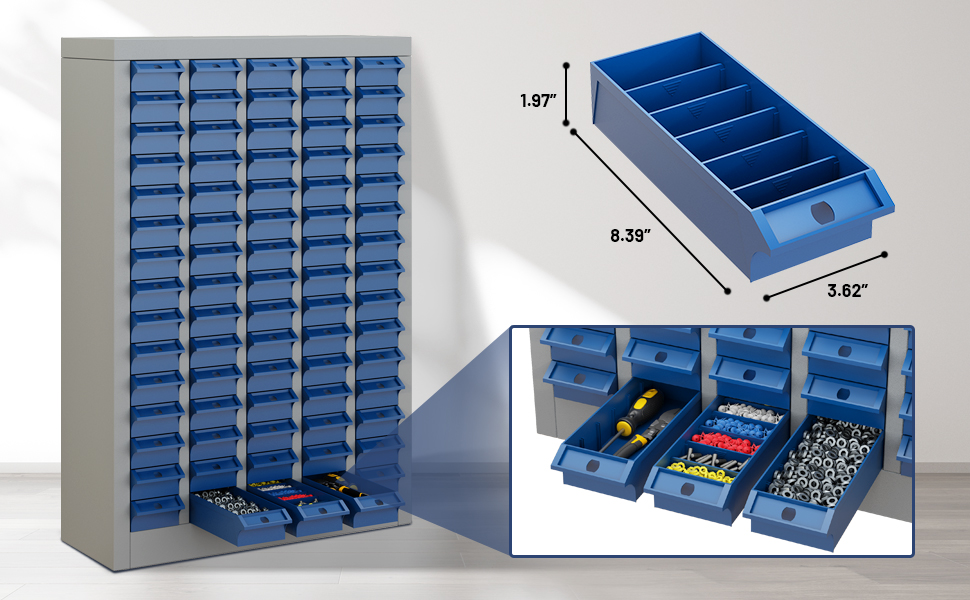 Parts Storage Cabinet – Multi-Purpose Organizer for Screws, Bolts, Nails, Craft Supplies, Legos