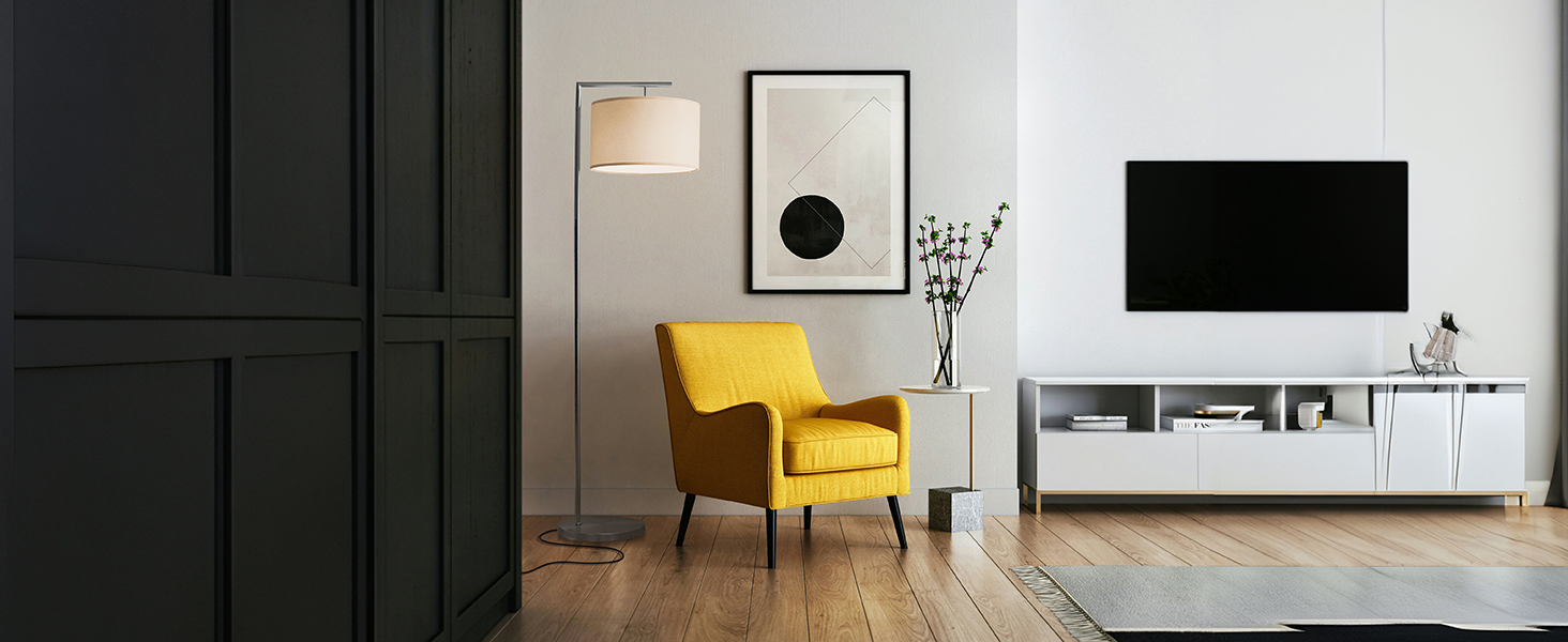 led floor lamp office shade living room silver minimalistic slim reading modern bedroom standing
