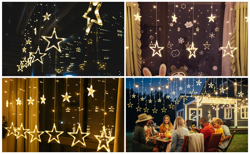 13.5 FT Star Curtain Lights