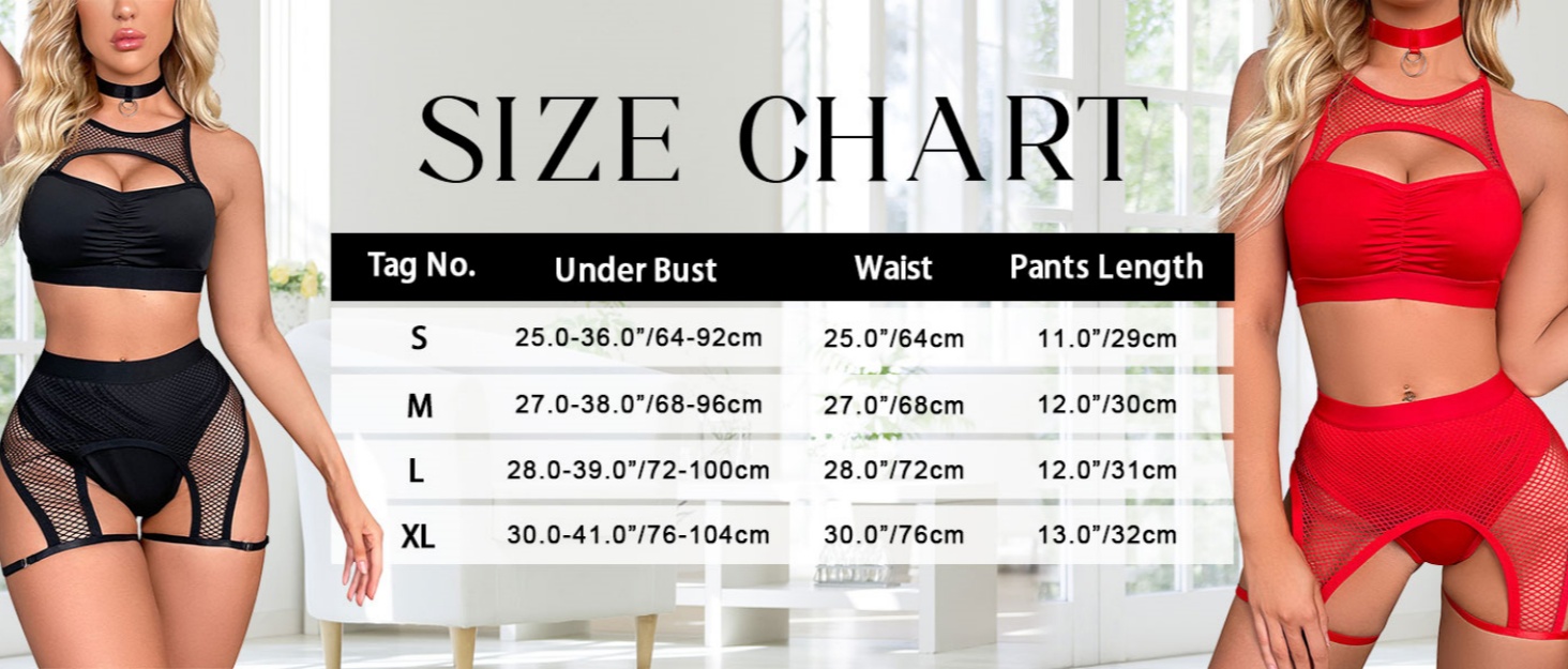 omen Rave Outfits Cutout Fishnet Top Booty Shorts Bottom Choker 3Pcs Babydoll Nightwear