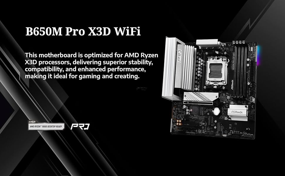 ASRock マザーボード B650M Pro X3D WiFi AMD ASRock > B650M Pro X3D WiFi