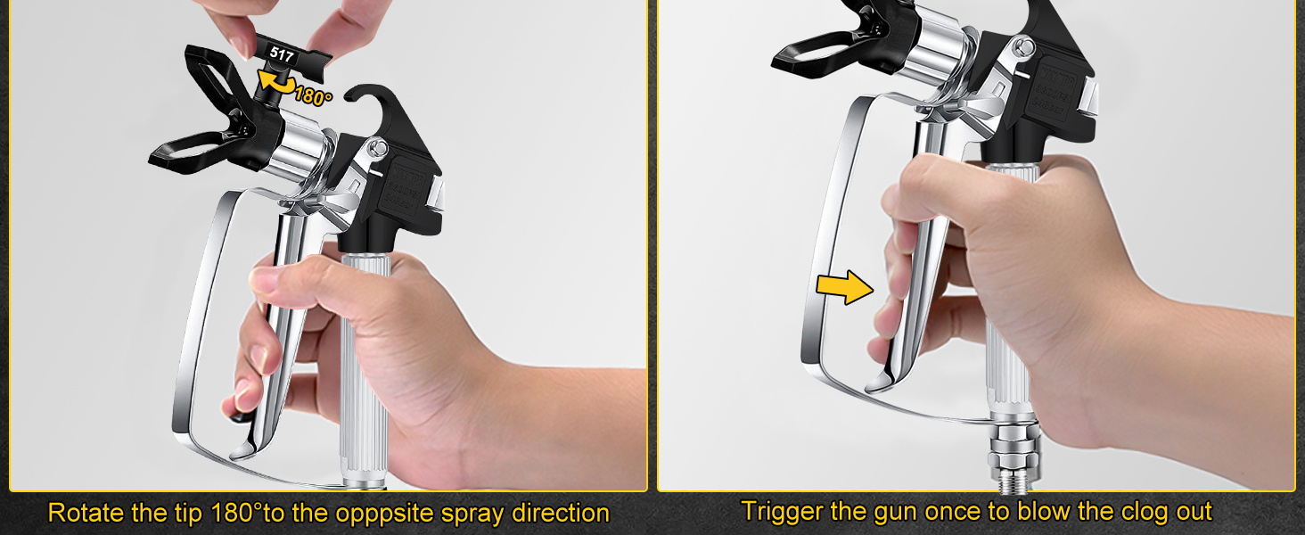 Airless Paint Sprayer Gun with 517 Spray Tip and Tip Guard