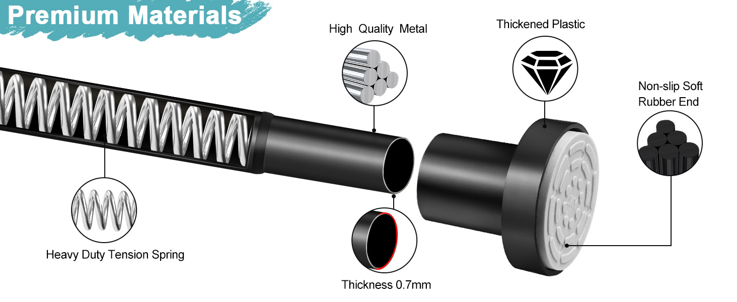 black shower curtain rod