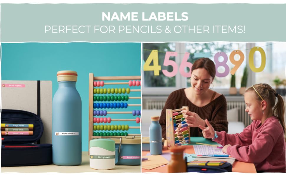 Personalized Name Labels for Kids in School & Daycare (75 Pieces) Stick on Name