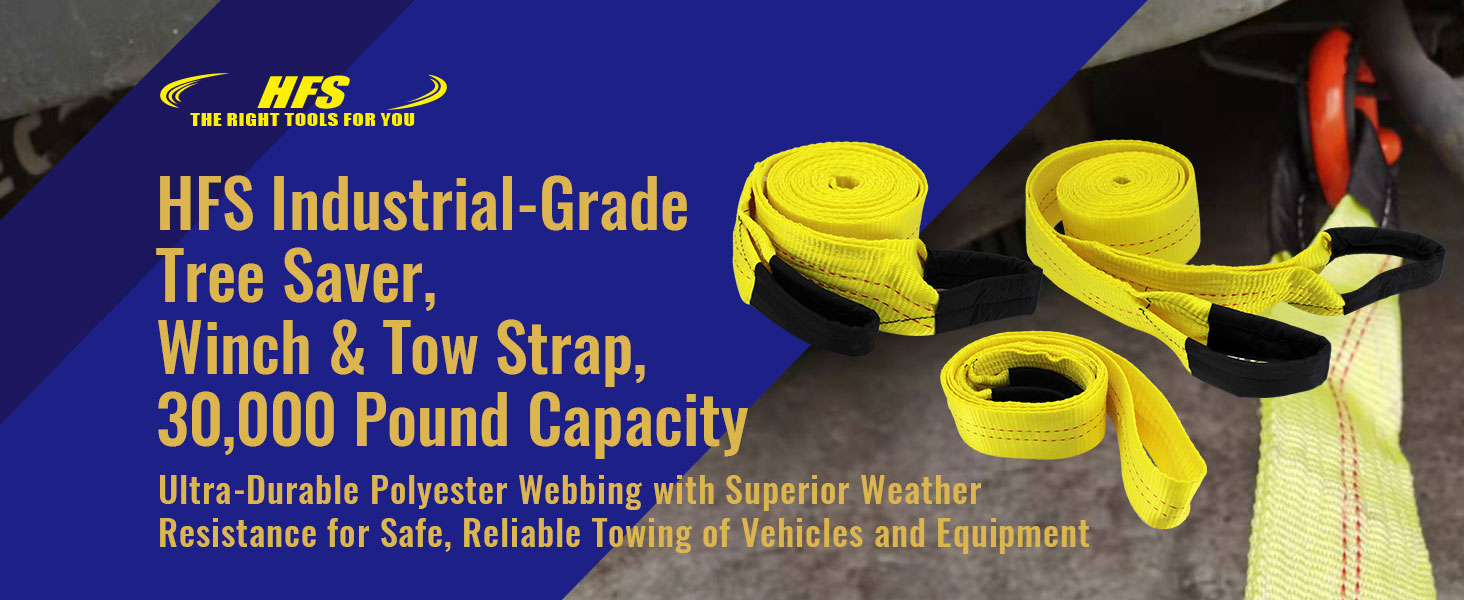 HFS(R) Tree Saver, Winch Strap, Tow Strap 30,000 Pound Capacity (Yellow