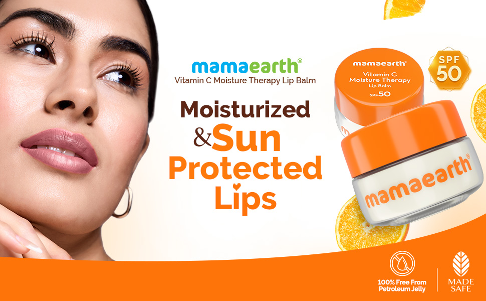 Mamaearth Vitamin C Moisture Therapy Lip Balm SPF 50 for Dry & Chapped Lips 15 g