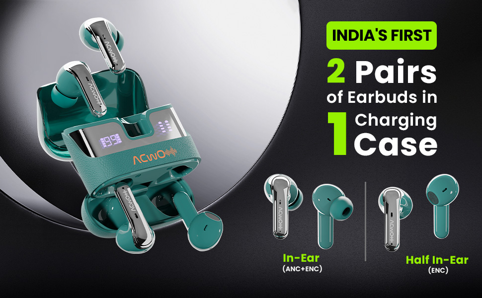 2 pairs in 1case earbuds