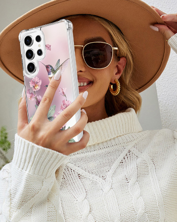 pink hummingbird kickstand phone case4