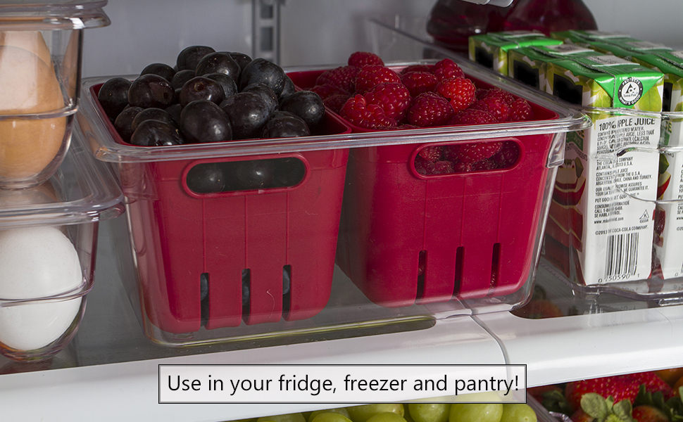 Kitchen Spaces KSDCB12AMZ Twin Colander Stackable Food Storage Organizer for Fridge