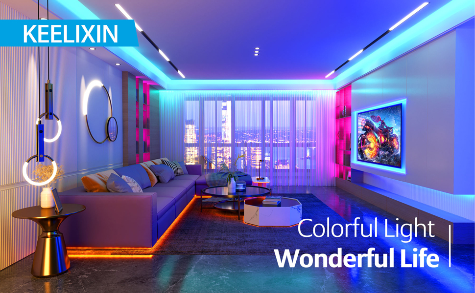 KEELIXIN LED Lights Strip for Bedroom 100ft,LED Lights,Bluetooth LED