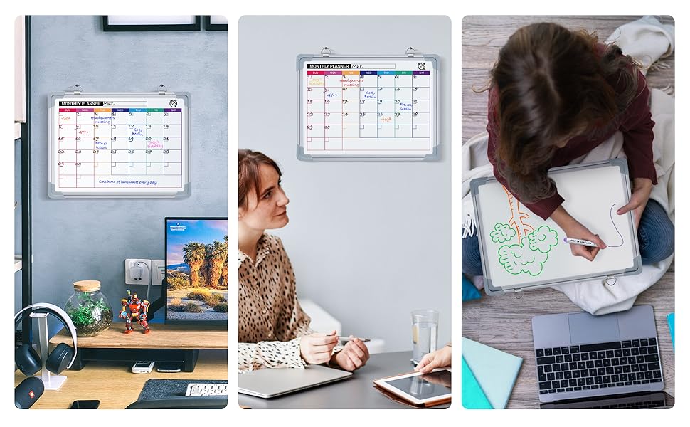 Whiteboard Monatsplaner Magnetisch - 40x30cm Magnettafel Whiteboard