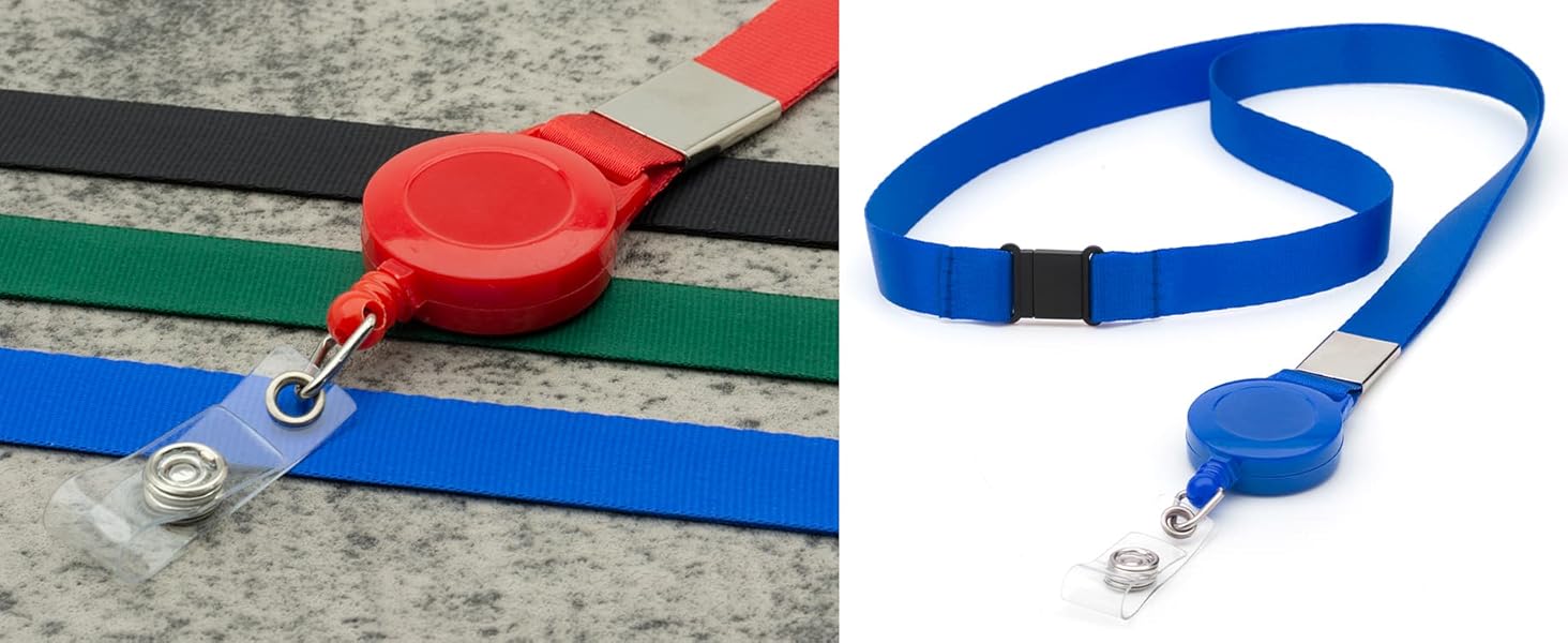 Retractable Lanyards Badge Holder by LanyardsTomorrow 15mm Flat Plain