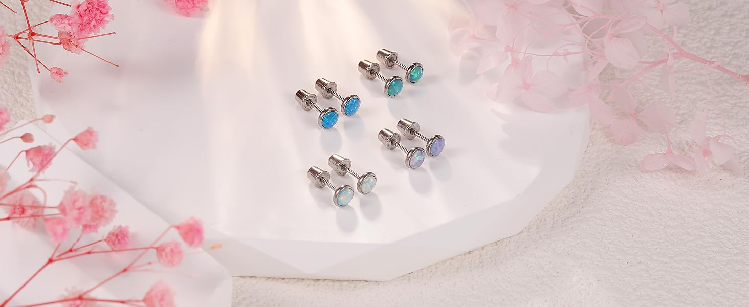 14k gold opal earrings