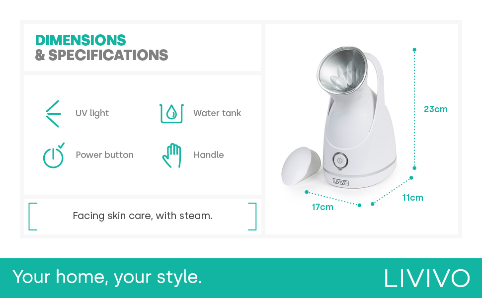 LIVIVO Facial Face Spa Steamer Inhaler With Integrated UltraViolet UV