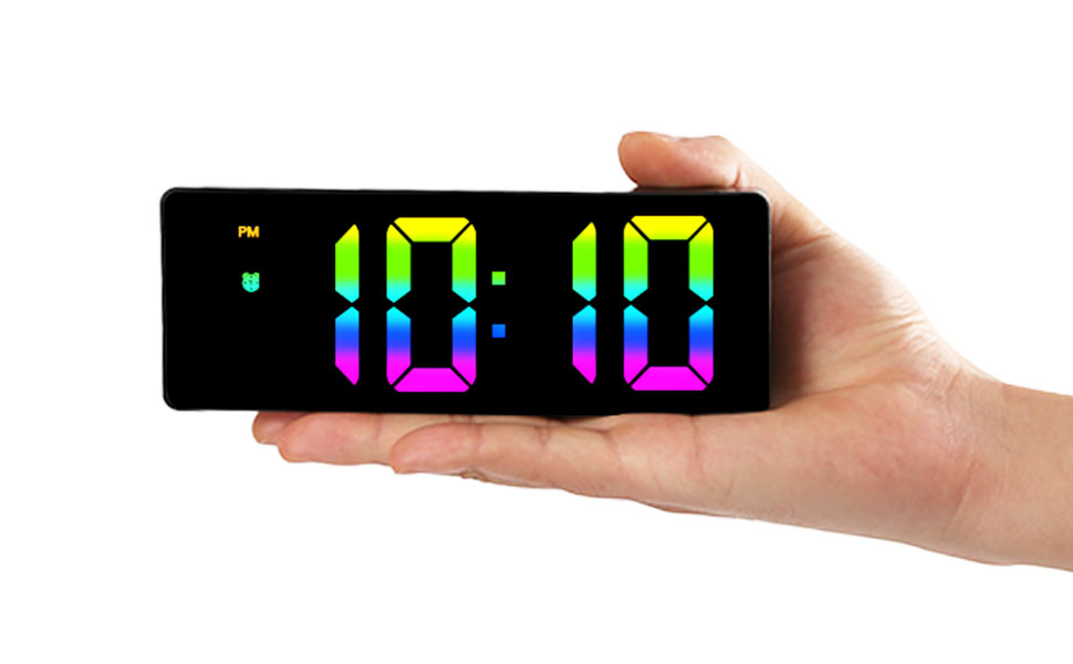 BEW Digital Alarm Clock, Small Desk Clock with Adjustable