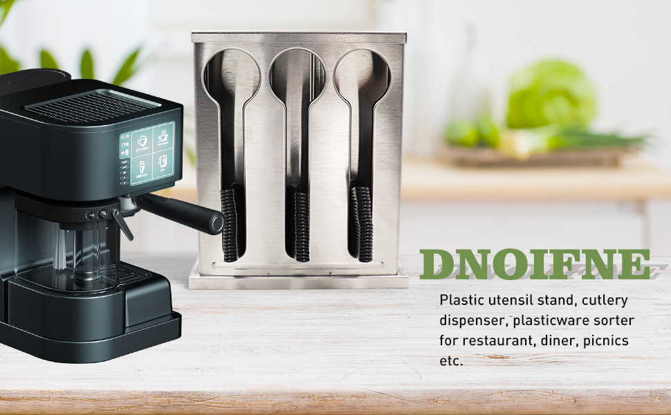 Utensil Dispenser, 3 Compartment Stainless Cutlery