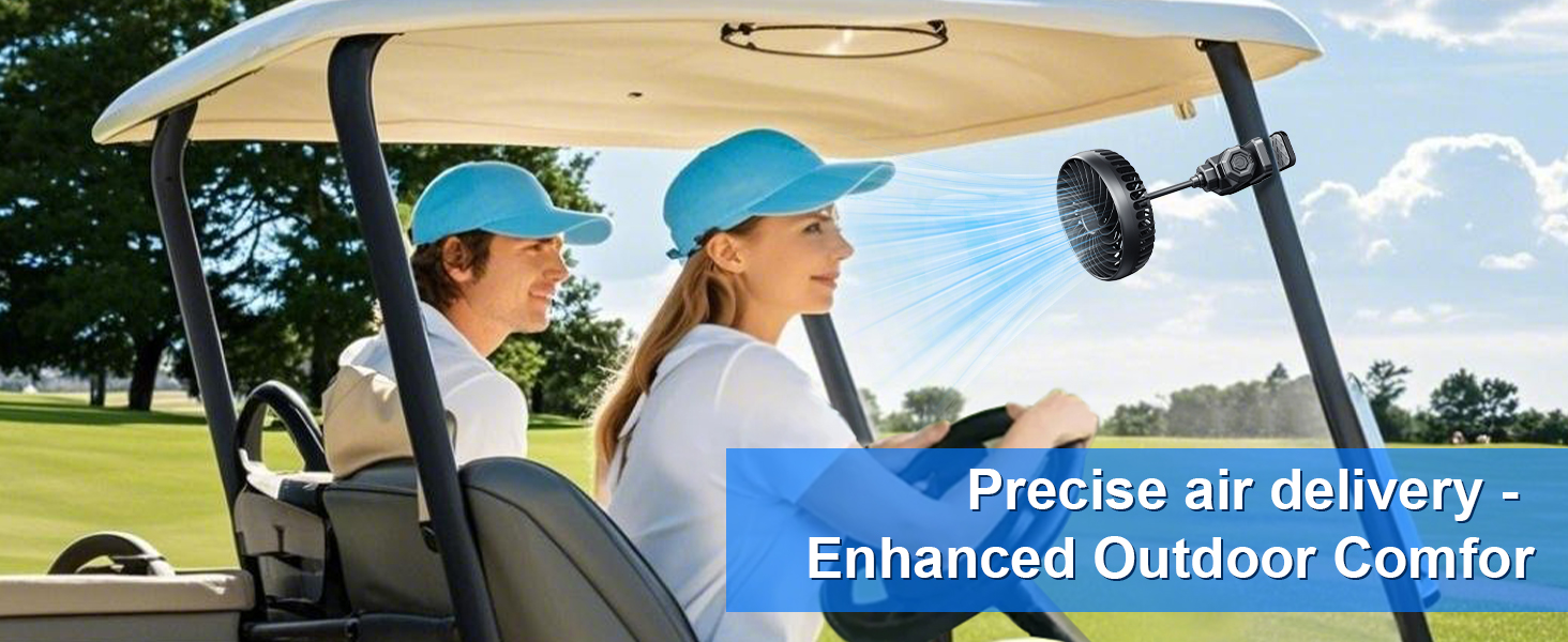 Car Clip on Fan, Long Hose 5V 2000mAh Rechargeable