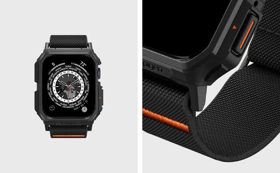 Comfortable breathable Nylon material for strap and TPU case for drop protection