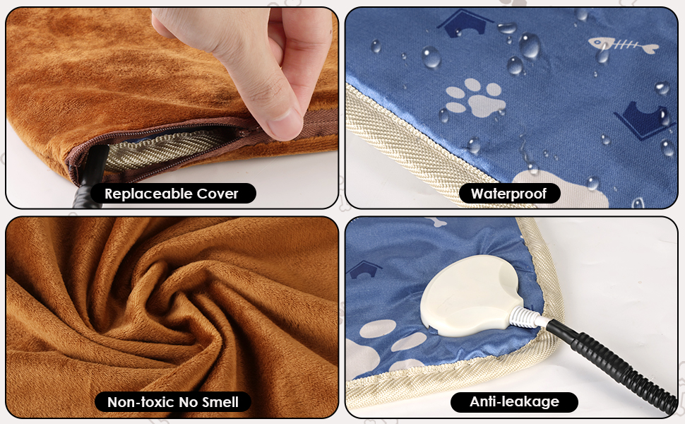 Asstikoo Pet Heating Pad,Adjustable Dog Heating Pad with Timer and 30