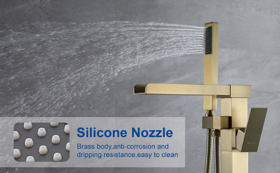 TapLong Freestanding Bathtub Faucet Waterfall Single Handle Tub Filler