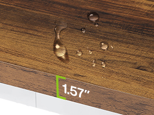 1.57" thick premium board of table top for this computer desk