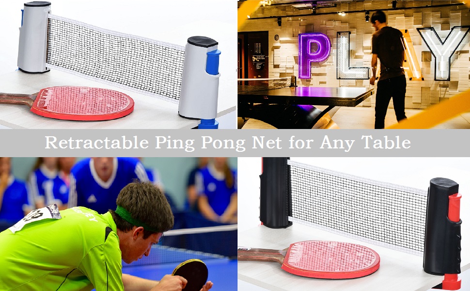 PATIKIL Retractable Ping Pong Net for Any Table, 2 Pack