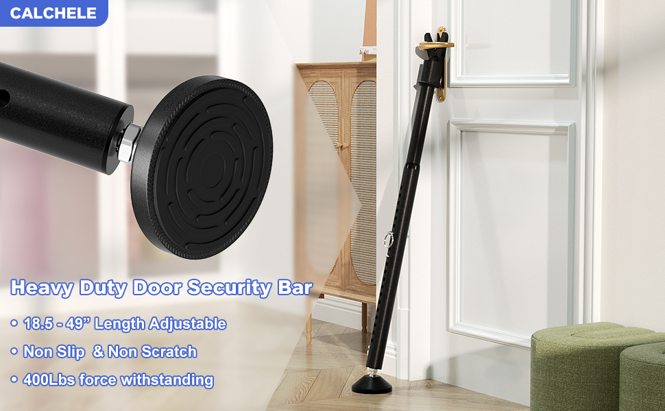CALCHELE Door Security Bar & Sliding Patio Door Security Bar, Window Security Bar Door Stoppers