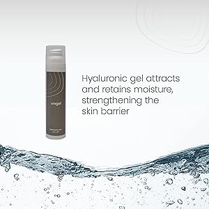Hyaluronuic gel retains moisture and strengthens skin barrier 