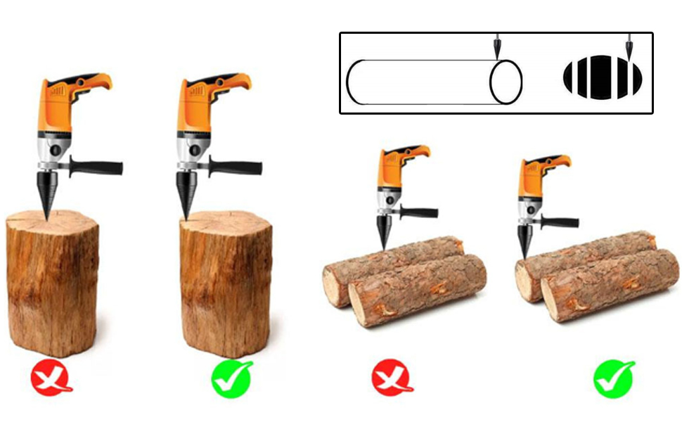 Starting from the edge of dry wood to separate