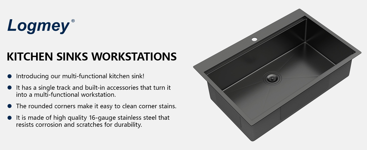 black drop in kitchen sink