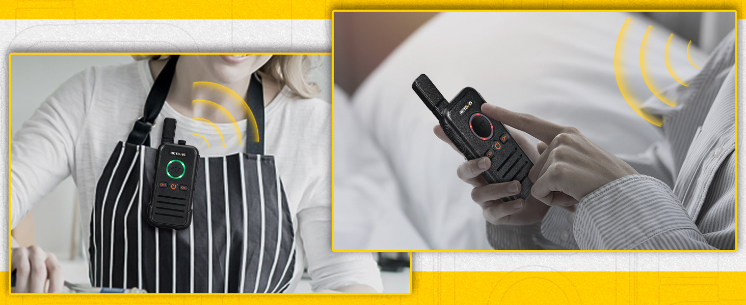 Retevis RB45 Dual PTT Walkie Talkies,Small 2 Way Radio