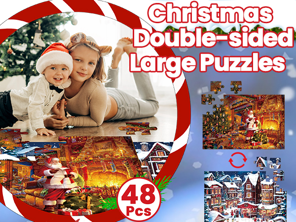 Amazon.com: ZOIIWA 35 x 24 inch Christmas Jumbo Floor Puzzle