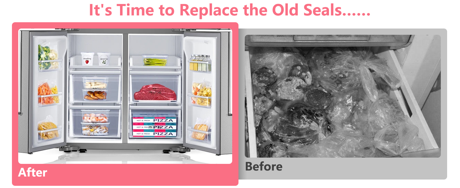 LXun Upgrade W10830162 Refrigerator French Door Gasket