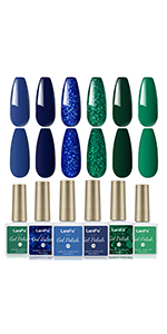 Blue Gel Polish Green Gel Polish