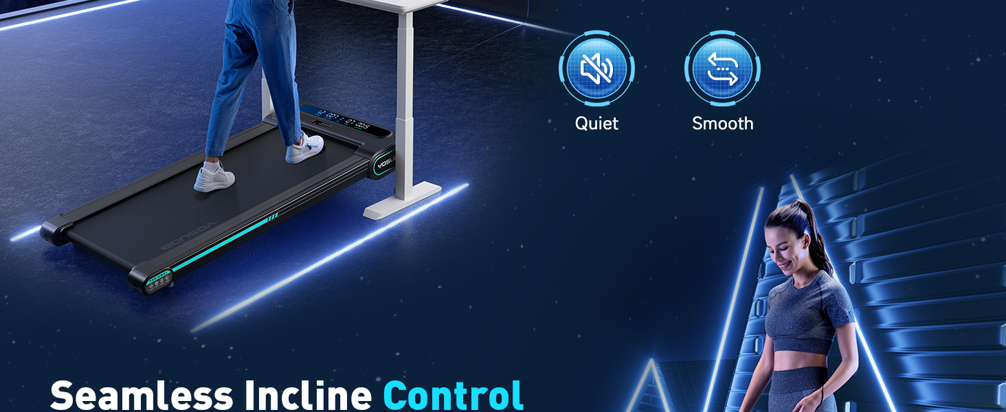 Walking pad with incline