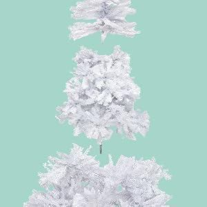 Solid White Christmas Tree, Lightweight and Easy to Assemble with Christmas Tree Metal Stand