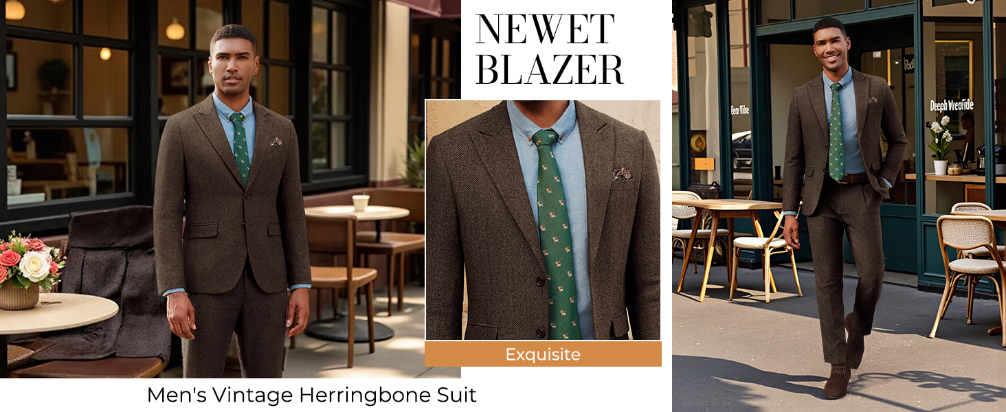 Mens Vintage Peak Lapel Blazer Pants