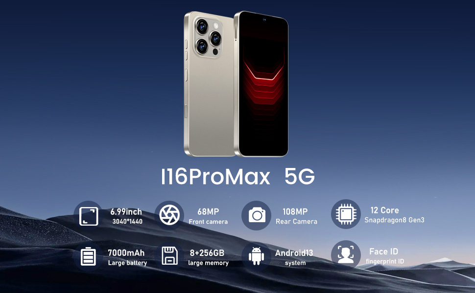 soyizpo I16 ProMax Smartphone Unlocked Cell Phone, 6.99“ HD