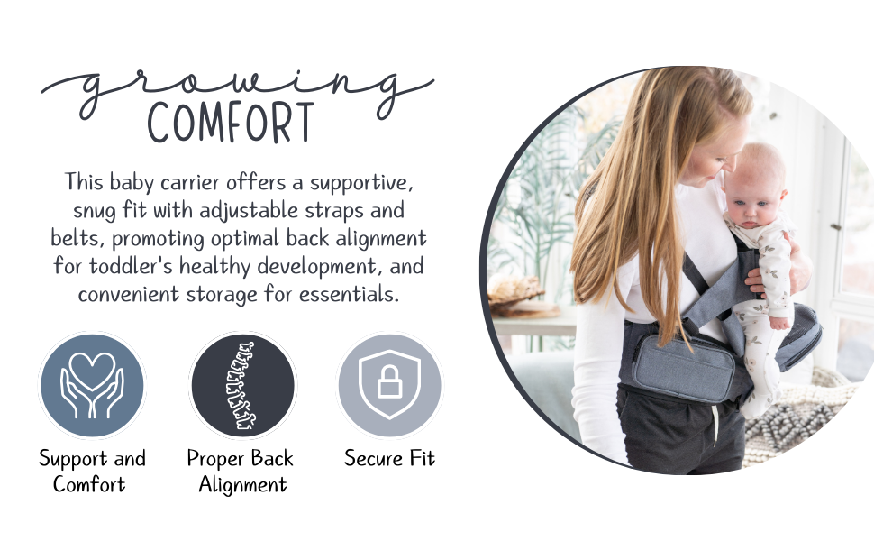 Adjustalbe straps and belts, provides secure fit and promotes back alingment