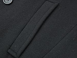 Men's Double-Breasted Wool & Cashmere Black Long Overcoat