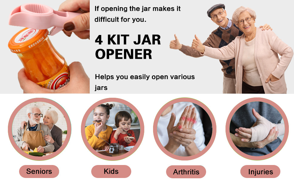 New 4 in 1 Bottle Opener, Multifunction 4 in 1 Bottle Jar