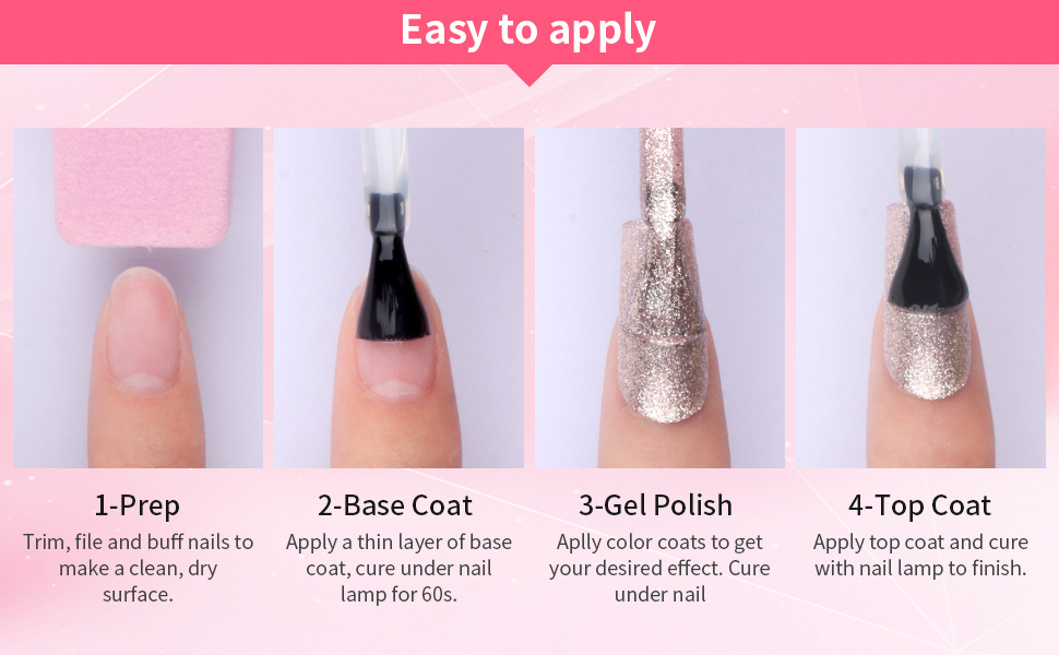 Noirwhite Gel Nail Polish Gold Glitter Gel Nail Polish Set