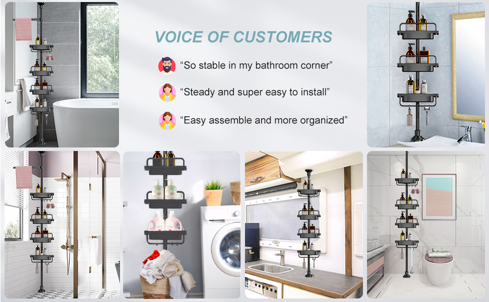 MOFAOTU Shower Caddy Corner, 4Layer Shower Organizer, Rustproof Stainless Shower