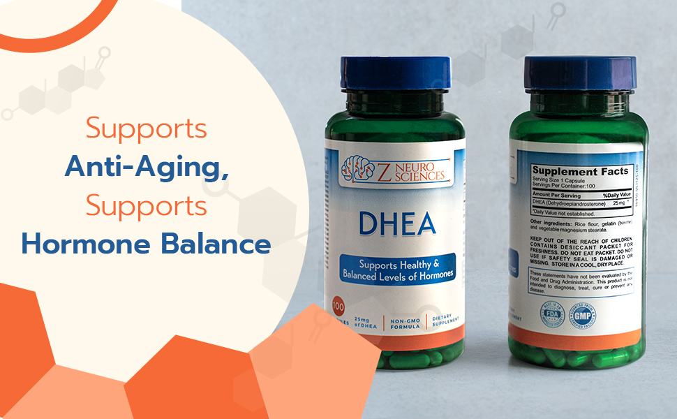 Pure DHEA 25mg Capsules (100 Count) Ground Form DHEA