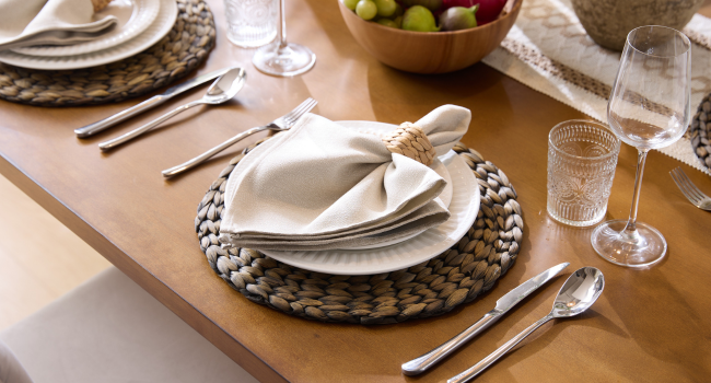 brown placemats