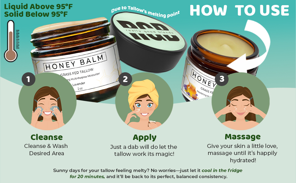 Beef tallow honey balm