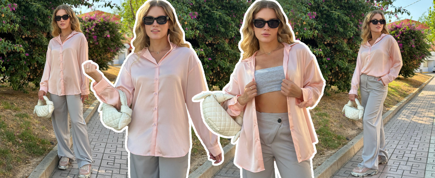 silk button up blouse